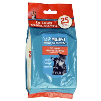 Multipet Sensitive Area Soft Pet Wipes 25ct.