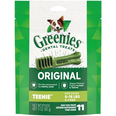 Greenies Dog Dental Treats Teenie, Original, 3 oz, 11 ct